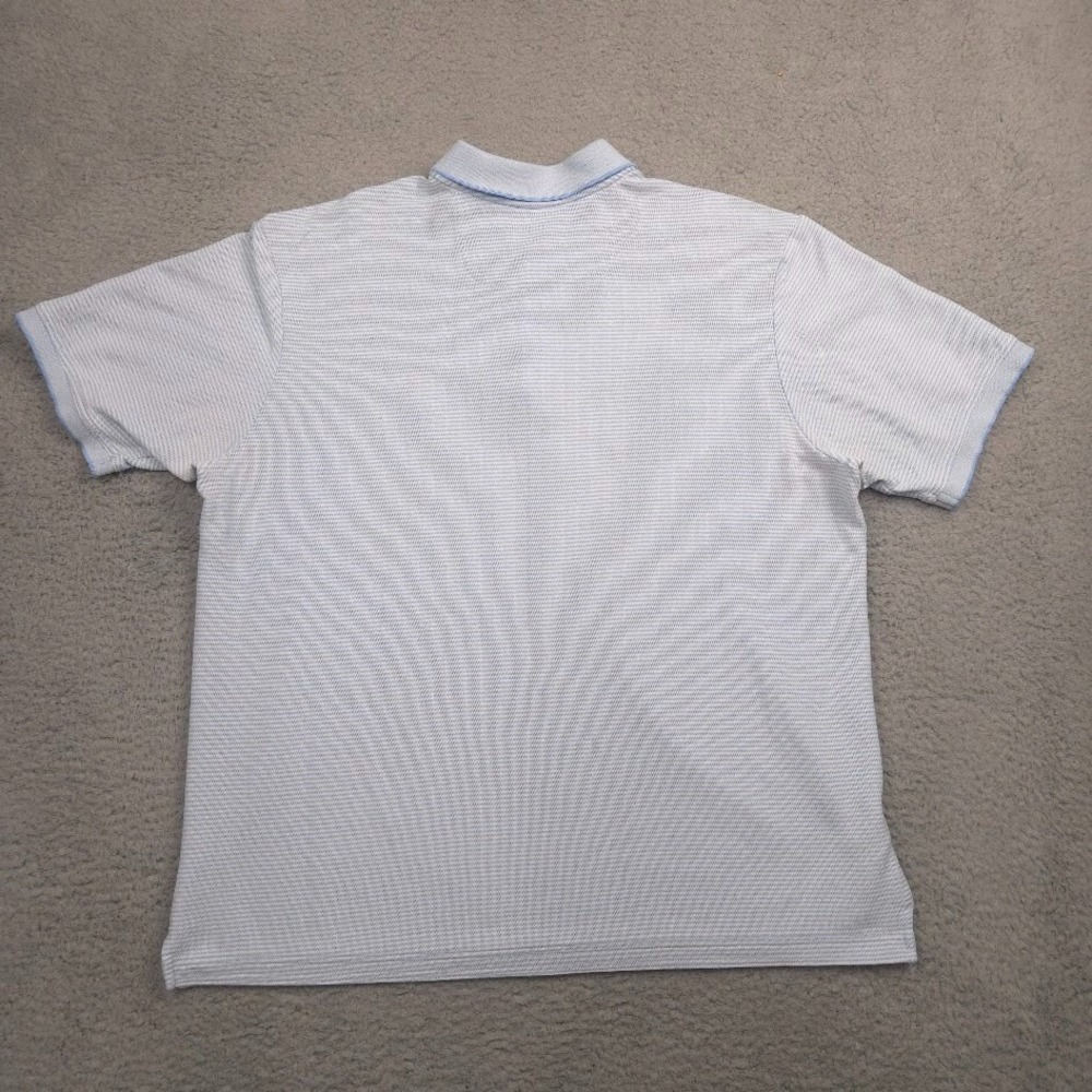 Tommy Bahama Polo Shirt Mens XL Blue White Stripe Supima Cotton Marlin - Picture 2 of 12